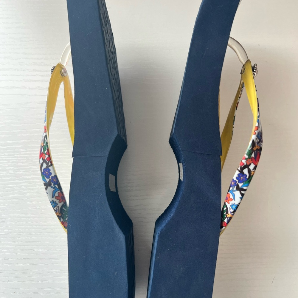Brighton Sunny Floral Wedge Flip Flops - Picture 7 of 8